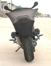 BMW Rockster Rear View with Geza Motorcycle Cover Pro-Series